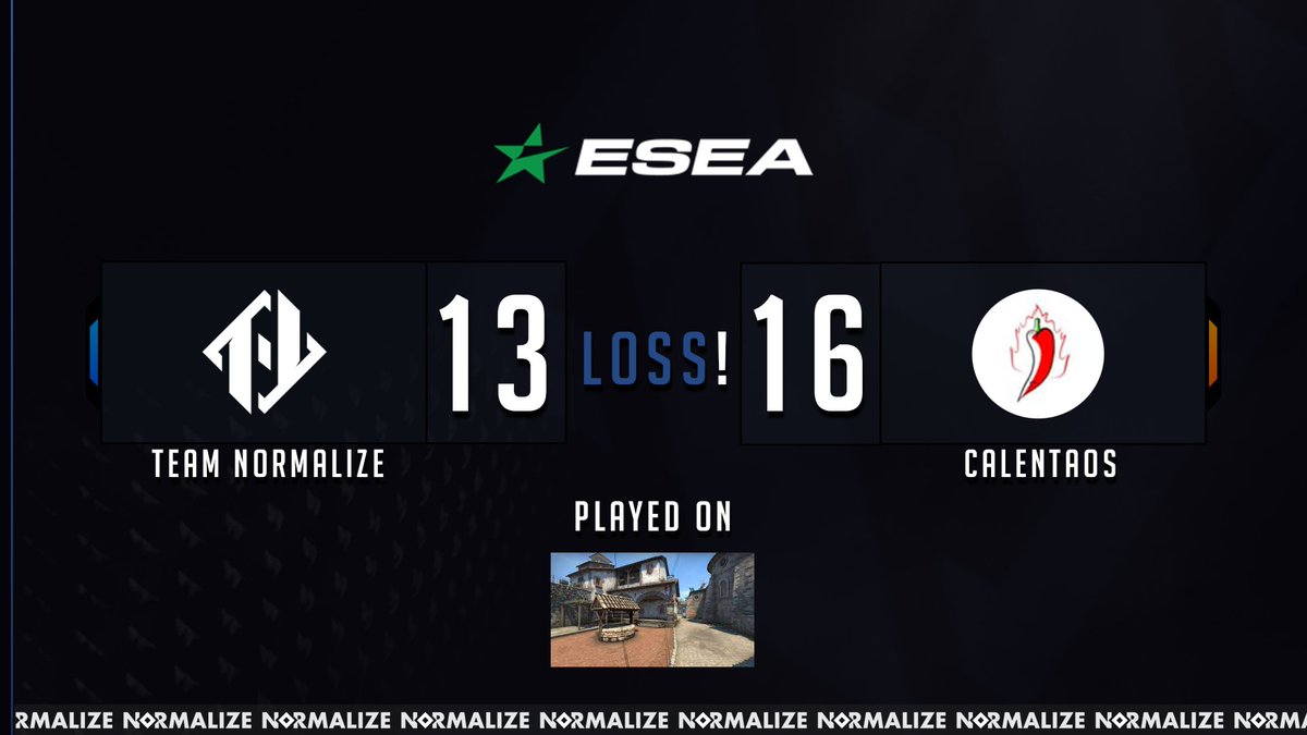 TeamNormalize's tweet photo. #ESEA
We lose 13-16 on Inferno against #Calentaos. GGWP to them! 0-3 in Open now
#SetTheNorm https://t.co/mizhtL3E7W