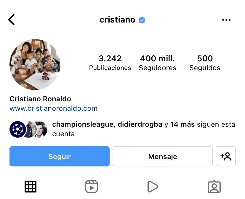 Cristiano Ronaldo es la primera persona en lograr los 500 millones de  seguidores en Instagram