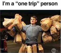 Why do I Workout?... So I can accomplish unnecessary feats of strength
Who else is guilty of being a 1 trip person? Seems efficient until you have to open the door to the house...  #sundayfunday