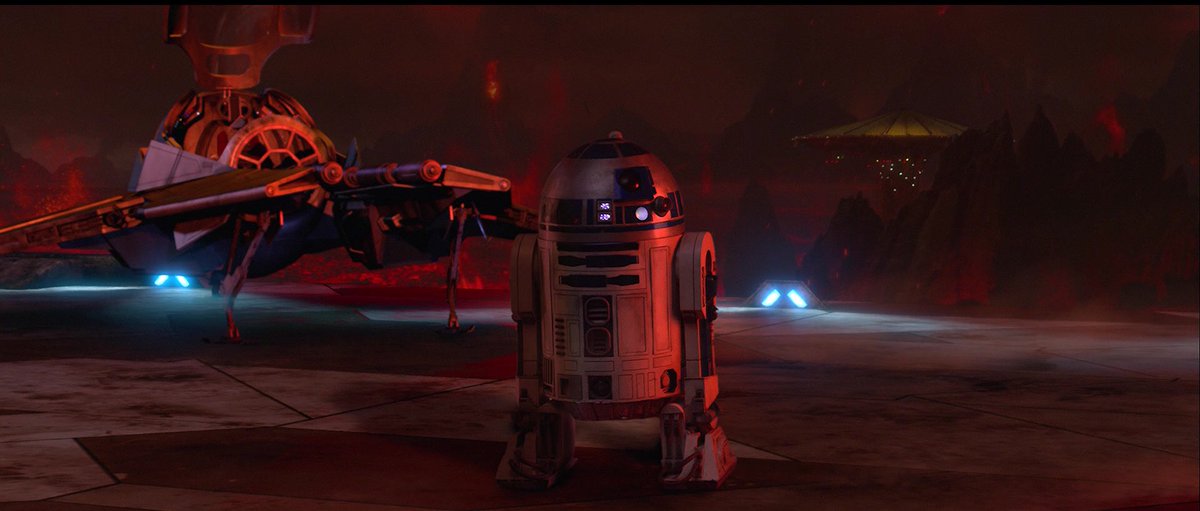 sw_holocron's tweet photo. Did you know? Throughout the original trilogy, Luke tells R2 to stay with the ship, but R2 never obeys. The last time his master told him to stay with the ship was Anakin in Revenge of the Sith and Anakin never returned https://t.co/sTSELGbuSg