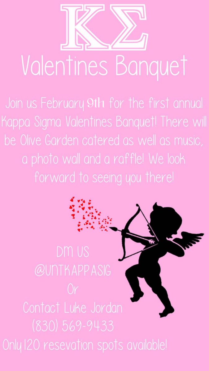 Come join us for our first annual Kappa Sigma Valentines Banquet! Sign up using the link in our bio! docs.google.com/spreadsheets/d…