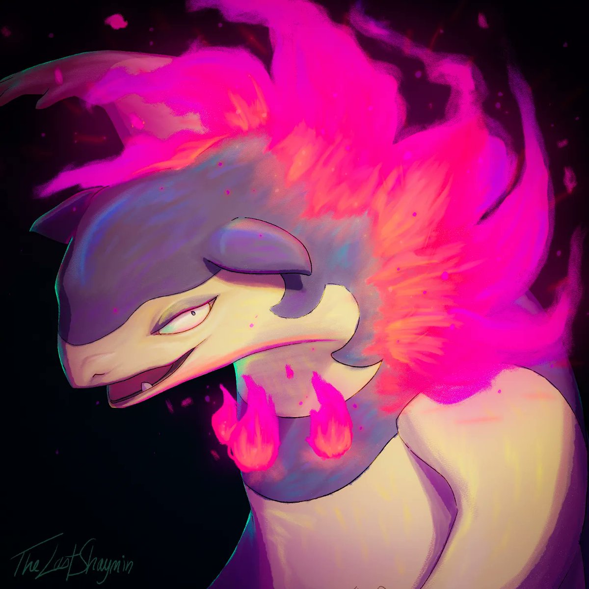 RT @thelastshaymin: My starter, my sweet spooky son

God I'm a sucker for pink fire 

I love legends arceus so much https://t.co/VuQr51p368