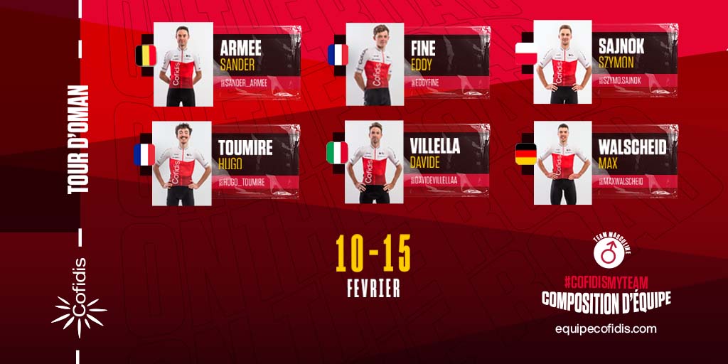 Les courses par étapes se poursuivent cette semaine ! 
Direction le <a href="/tourofoman/">Tour of Oman</a> à partir de jeudi 

#CofidisMyTeam