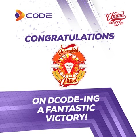 DcodePakistan's tweet photo. Congratulations to our Red Hot Champions Islamabad United for DCODE-ING yet another victory!
#unitedwewin #islamabadunited #dcodepakistan #passionatelypakistaniambitiouslyglobal #hblpsl7 #levelhai https://t.co/e9My65W56v