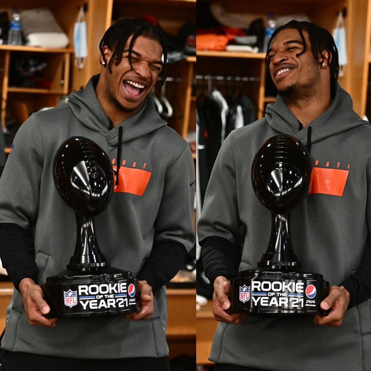 TylerGlandon's tweet photo. #NFL #RookieOfTheYear my boy @Real10jayy__ much deserved 💯🐅🔥 https://t.co/mnXAaUwVSc