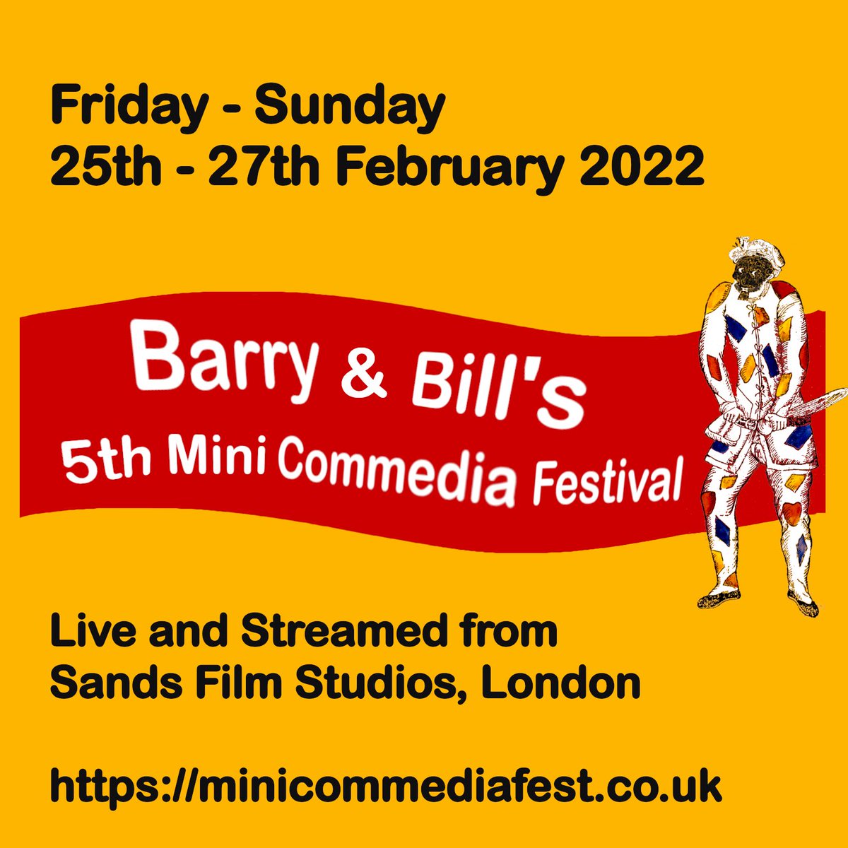 Tickets available now! Live and streamed. Secure your virtual or actual seat on the fest website: minicommediafest.co.uk