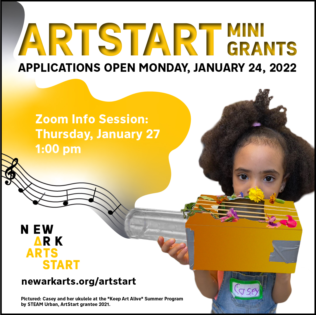 Applications for ArtStart are open! ArtStart provides funding for music, dance, theater, film, visual and literary art projects that benefit the residents and neighborhoods of Newark. 
Learn more via newarkarts.org/artstart?utm_c…
#NewarkArts