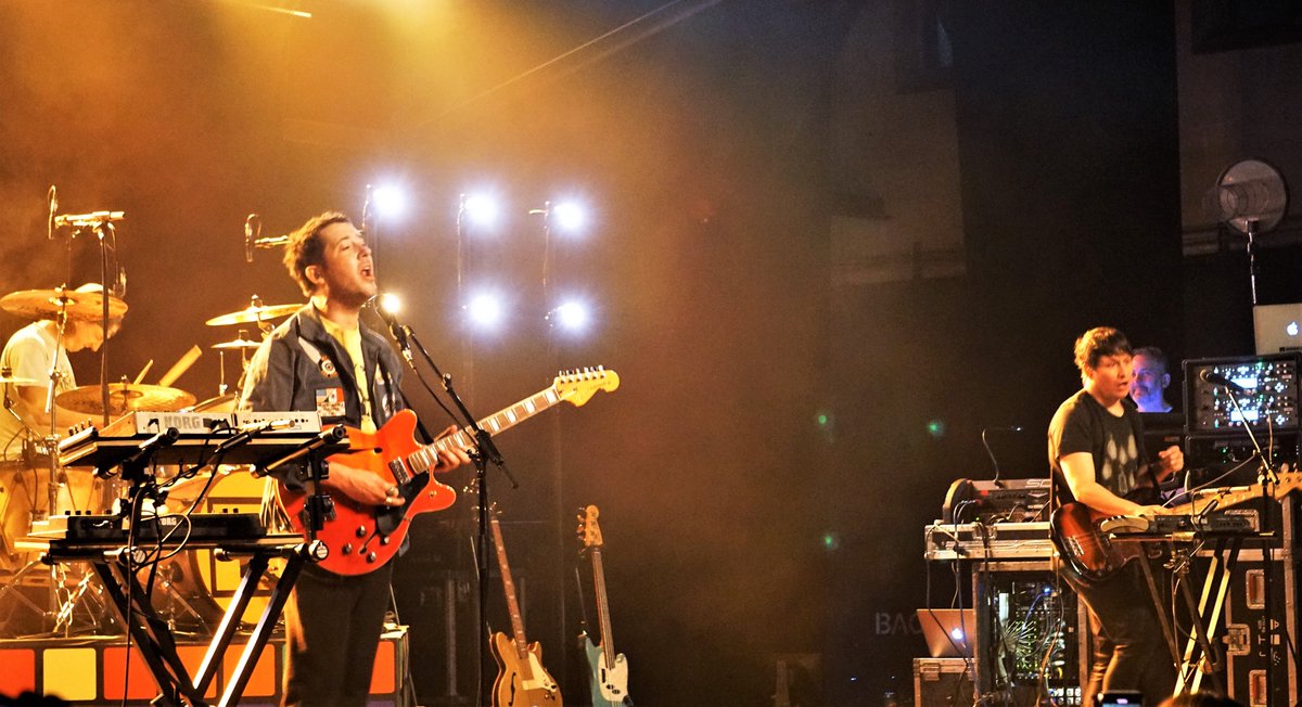 weheartmusic's tweet photo. KC was ready for the high! @thewombats at a sold-out @thetrumankc even bringing a trumpet-playing marsupial as a method to the madness. #FixYourselfNotTheWorld
recap soon: https://t.co/yyj4s3KNjB https://t.co/WW1PO2NNuD