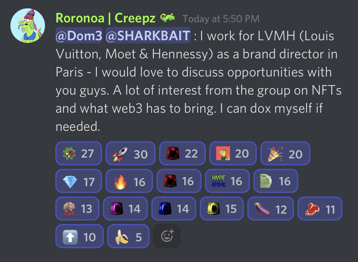 <a href="/dom3xyz/">Dom</a> &amp; <a href="/jo3car/">JC ███████████</a> did you get in contact with this person from LVMH?? My battery died during the AMA. #Creepz