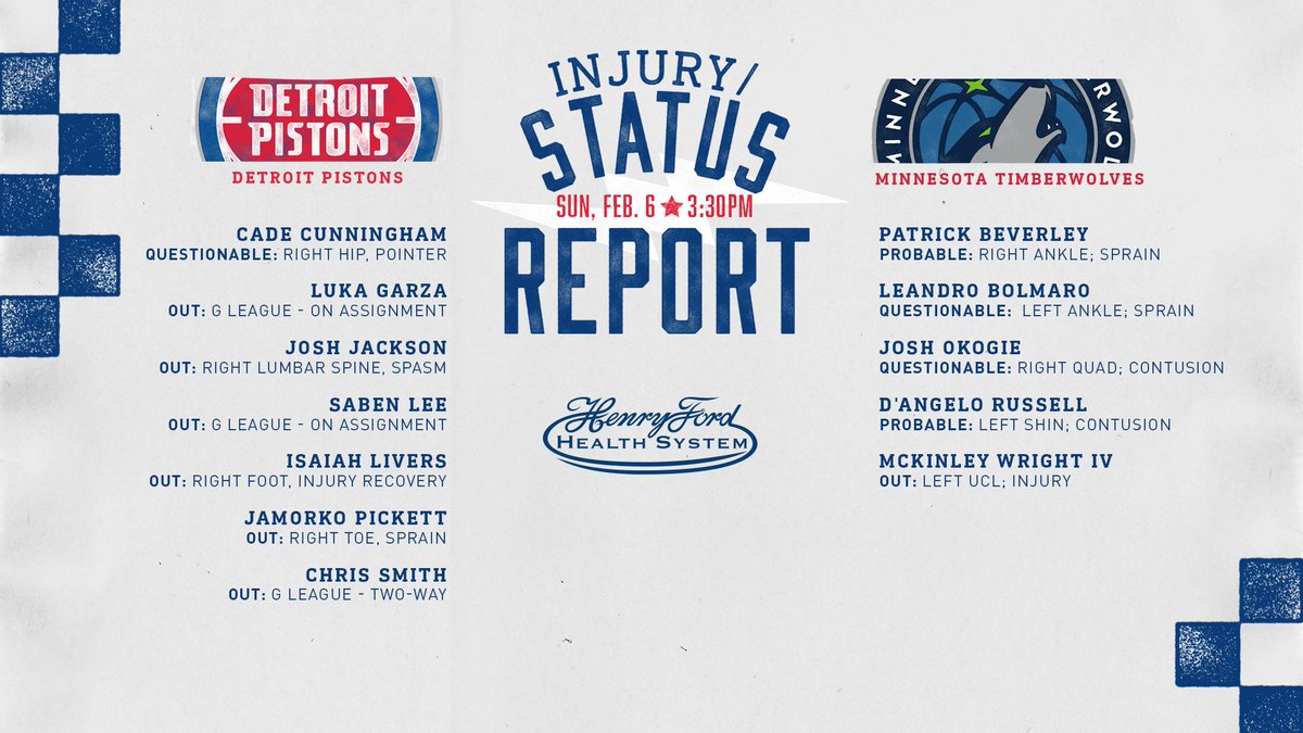 Pistons vs. Timberwolves Playbyplay, highlights and reactions