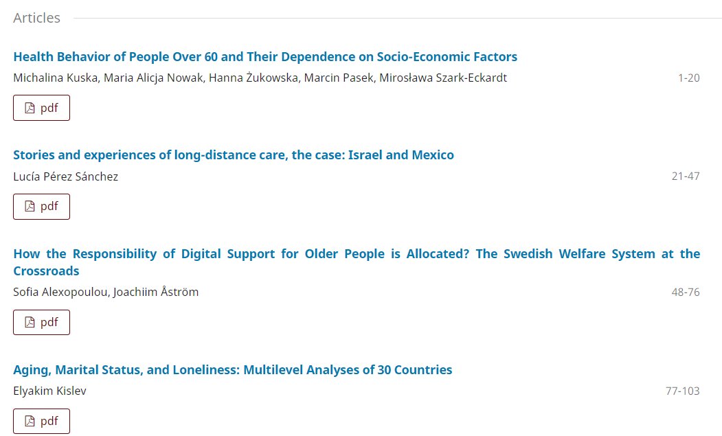 Don't miss the latest issue of RASP recently published by @hipatiapress. Relevant research presenting on aging and dependence on socioeconomic factors, remote care, responsibility of digital support and loneliness. #ageing hipatiapress.com/hpjournals/ind…