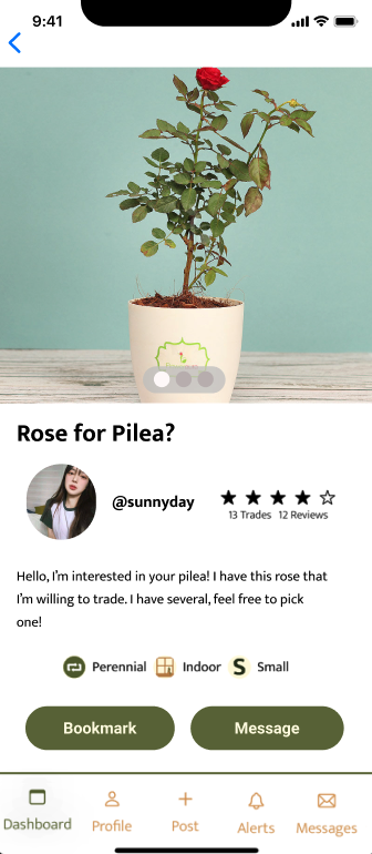 _PlantTrader_'s tweet photo. Here's currently how the app looks! Of course with just mock data- but hopefully you can get a feel on how you guys can trade and interact with each other! Posts appear on your dashboard by location (whichever's closest is on top) - but will not share exact location for safety. https://t.co/IqNo5KvP6r