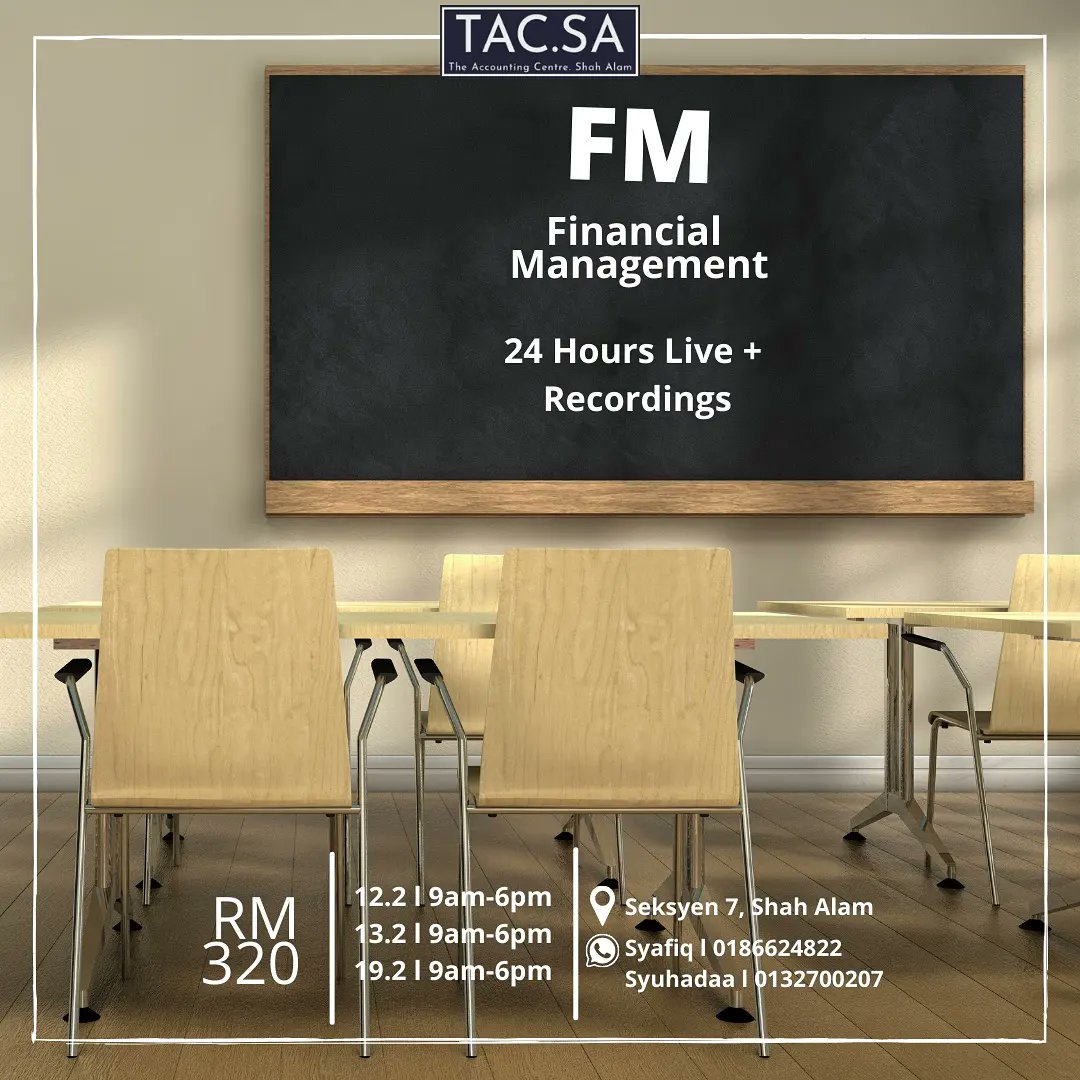 tacsaEdu's tweet photo. https://t.co/Uc4nRjoud2 March 2022 irc registration is on going.

Deadline:
FM - 9/2
AAA - 16/2
SBR - 16/2
PM - 16/2

✅ Physical class
✅ Online via Zoom
✅ Recordings 
✅ Whatsapp group support https://t.co/twIjPFcuuB