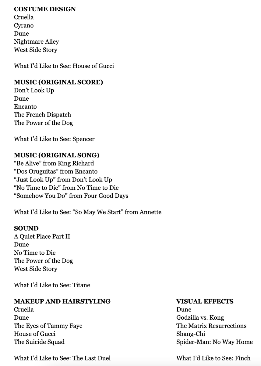 SeanFennessey's tweet image. Here are my Oscar nomination predictions, and the surprise nominees I'd like to see.

Reminder: I don't know anything and am stupid.