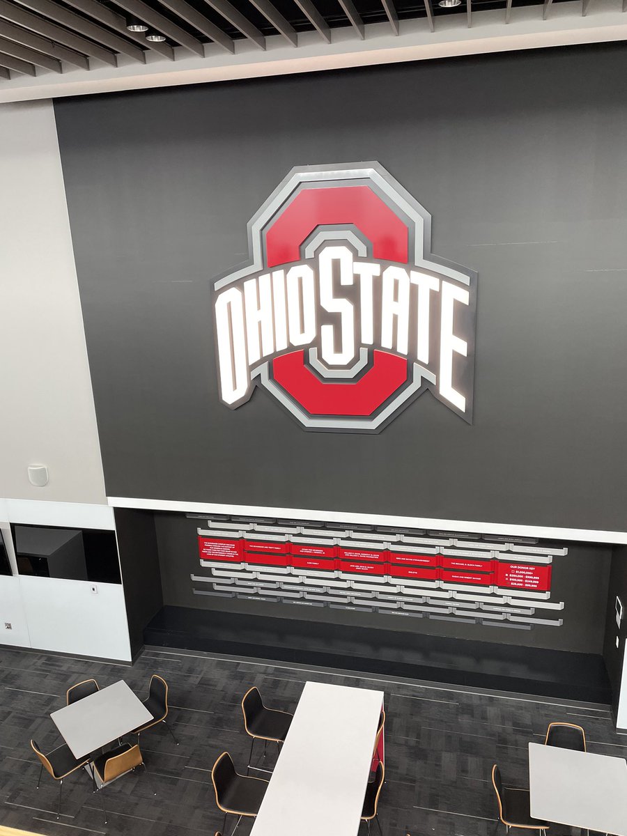 TJSaint_1's tweet photo. Thank you to @OhioStateBASE @bealsy9 @ddelucia @mattangle23 for a great camp today! So many amazing things and people. Awesome experience. https://t.co/zWsXHOx2mK