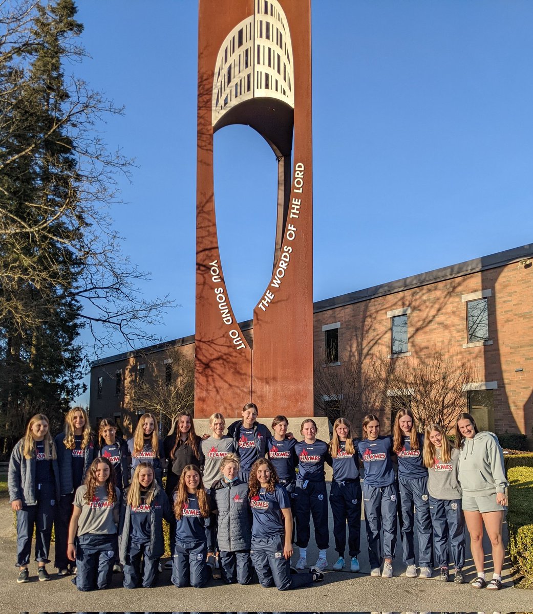 SMAFlames's tweet photo. Post Game tour of the Trinity Western Campus. Our thanks to alum Kate Bumstead and Laine Nichols for showing our team around before we head off home🥰 https://t.co/p3jzFigZQ0