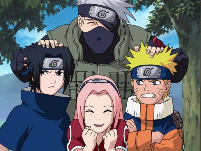 CtrlAiden's tweet photo. Kakashi is bout teach the kids how to be good but Sasuke a Naruto doesn’t like when he is touching them https://t.co/4V8h9jv6L9
