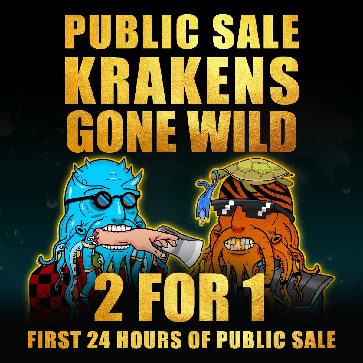 🏆5x NFTs PUBLIC SALE GIVEAWAY🏆

5 LUCKY MINTERS will receive one FREE NFT EACH!

How to enter:
1⃣ Follow <a href="/CryptoKrakensCB/">CryptoKrakens Club</a>
2⃣❤️ &amp; RT
3⃣Mint a Kraken - crypto-krakens.com

ALSO! YOU GET A FREE KRAKEN FOR EVERY KRAKEN YOU MINT! FIRST 24 HOURS ONLY!

Ends in 48 Hours! GL! 🐙