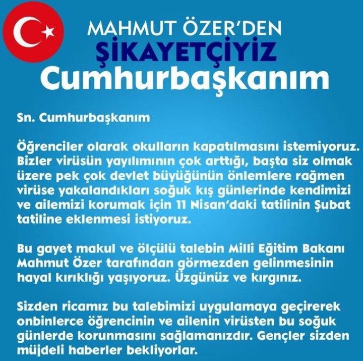 GencKafa12's tweet photo. Arkadaşlar Sn. Cumhurbaşkanı @RTErdogan 'ı etiketleyerek kurallara uyarak tweet atmanızı rica ediyorum. Hep birlikte sesimizi duyuralım. 

#MahmutOEzeristifa https://t.co/avZyFVimsH