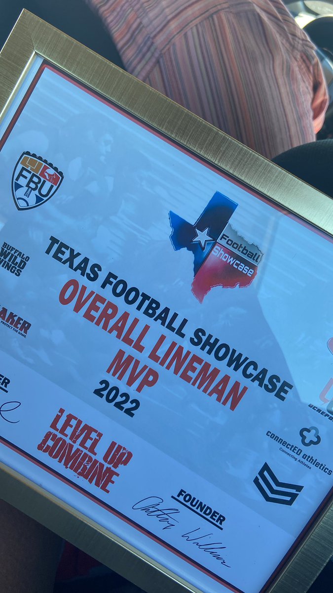 jah_griffin's tweet photo. Much love to @TXFBShowcase for allowing me to show my skills at there event. Glad to come away with lineman MVP overall. #texastalent #thismyyear @CoachScales_ @NehemiahGriffi7 https://t.co/AQwsLTLFYV
