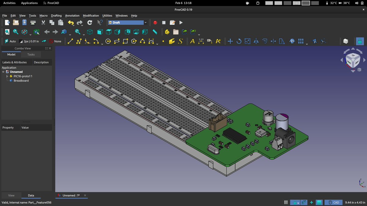 FigTheDevil's tweet photo. Some renders/screencaps of my latest project! A breakout board for the PIC16LF1518-I/SO for testing code &amp; component tweaks. Shout out to @kicad_pcb and @FreeCADNews for some great #FOSS 

#electronics #kicad #freecad #microchip #picmicro https://t.co/iuZalUMVJc