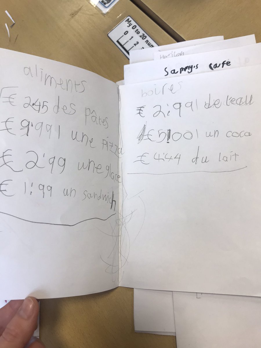 broxburn_ps's tweet photo. P4a have been learning French food vocabulary and enjoyed creating menus for their own French café #languageweekscotland #westlothianloveslanguage @1plus2_WLC https://t.co/vHxLowQQp5
