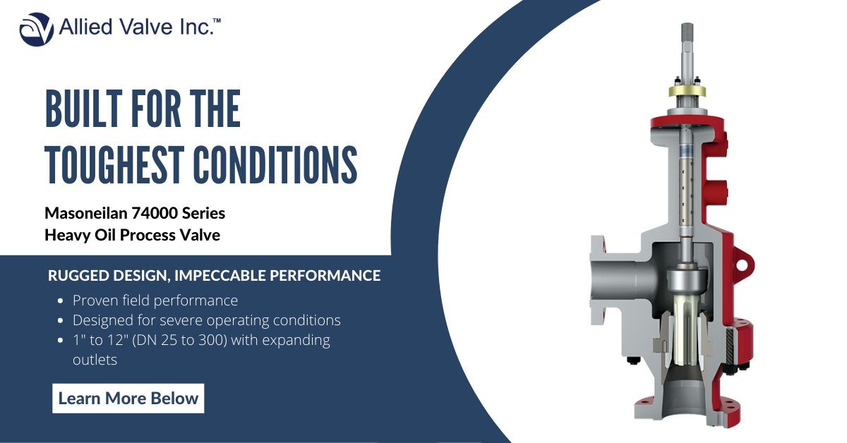 AlliedValveInc's tweet photo. The Masoneilan 74000 Series is built to last in high pressure drops, severe coking conditions, &amp; erosive fluid particles. Discover the difference this valve could make for you: https://t.co/DUOrs97vcU #masoneilan #bakerhughes #processcontrol #controlvalve https://t.co/FyfNPxbIhB