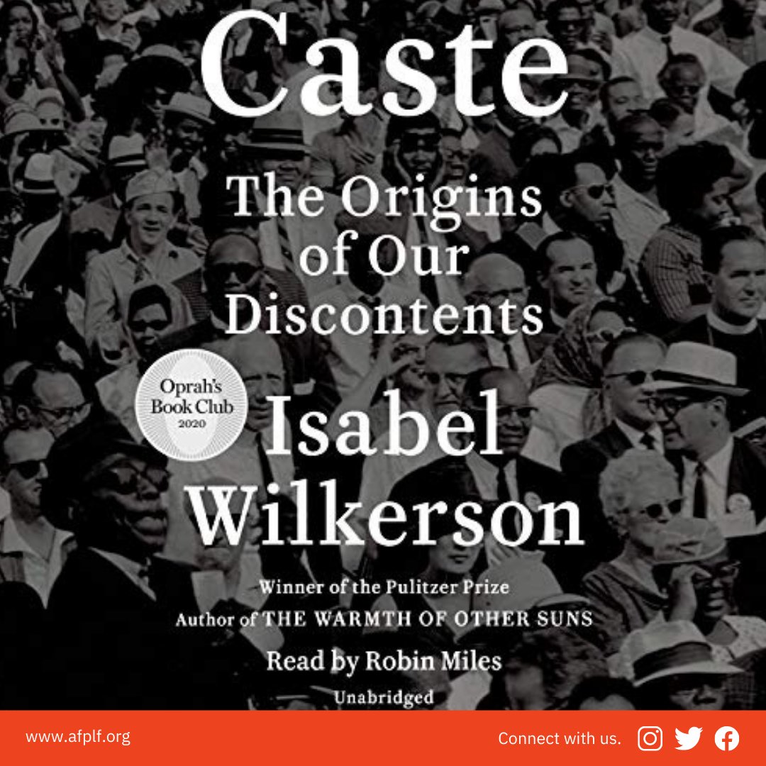 afplf_atl's tweet photo. AFPLF is excited to debut our One Book, One Read initiative to our amazing patrons.
Caste: The Origins of Our Discontents by Isabel Wilkerson is our first book selection for the program. Ready to start reading? Find a copy at your local Fulco ..."#AFPLF
#fulcolibrary
#fultonreads https://t.co/sew2xnexRf