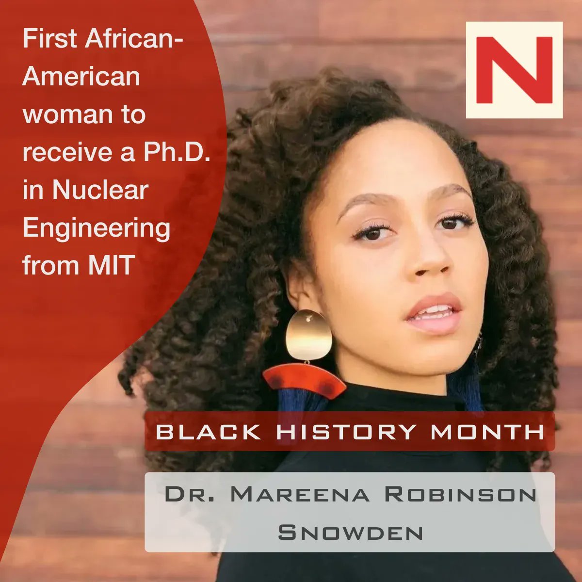 <a href="/mrobinsnow/">Mareena Robinson Snowden, PhD</a> is the first black woman to earn a Ph.D. in nuclear engineering from <a href="/MIT/">Massachusetts Institute of Technology (MIT)</a>. At MIT, Dr. Snowden invented a novel nuclear radiation detector. Currently at <a href="/JHUAPL/">Johns Hopkins APL</a>, Mareena has been featured in MARVEL, CNBC, and BET.

#mensetmanus #BlackHistoryMonth #MITtrailblazers