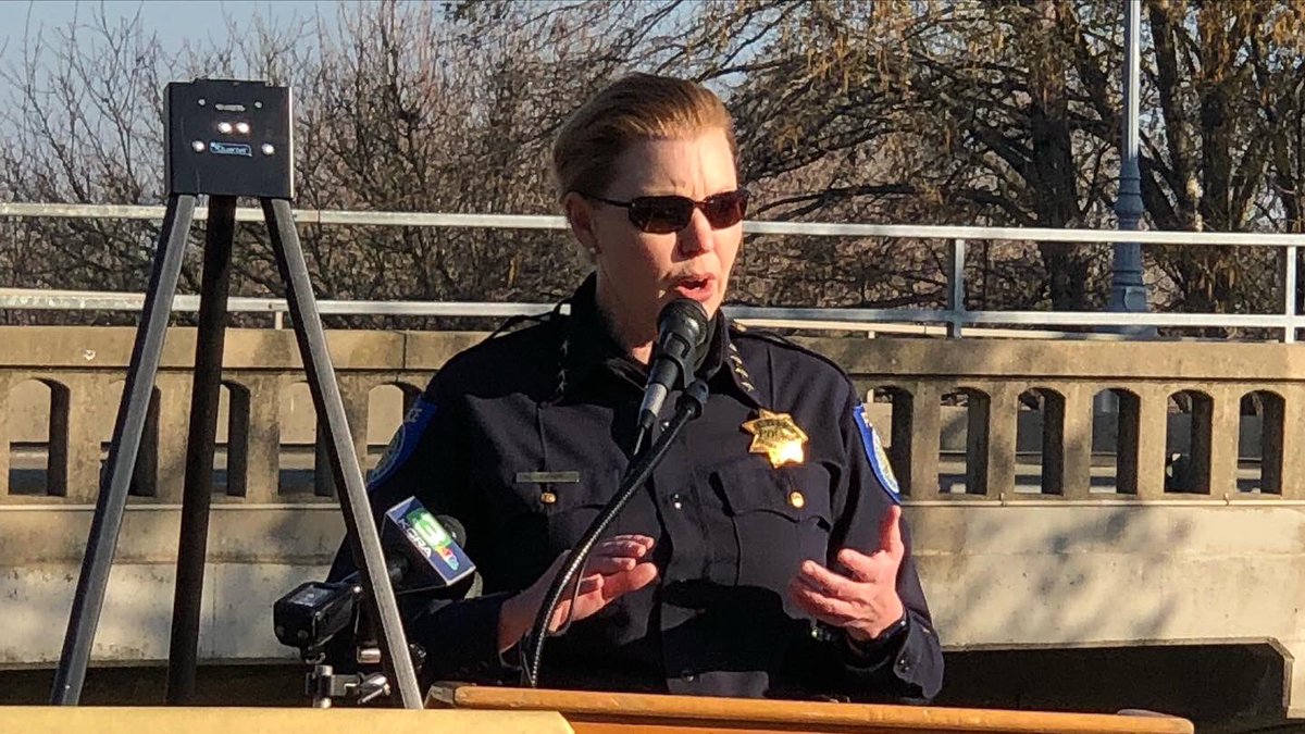 SacPolice's tweet photo. The American River H Street Bridge is now officially the Officer Tara O’Sullivan Memorial Bridge. Thank you to @thecityofsac and Council member Jeff Harris for making this happen. https://t.co/gwTB2WTT9K