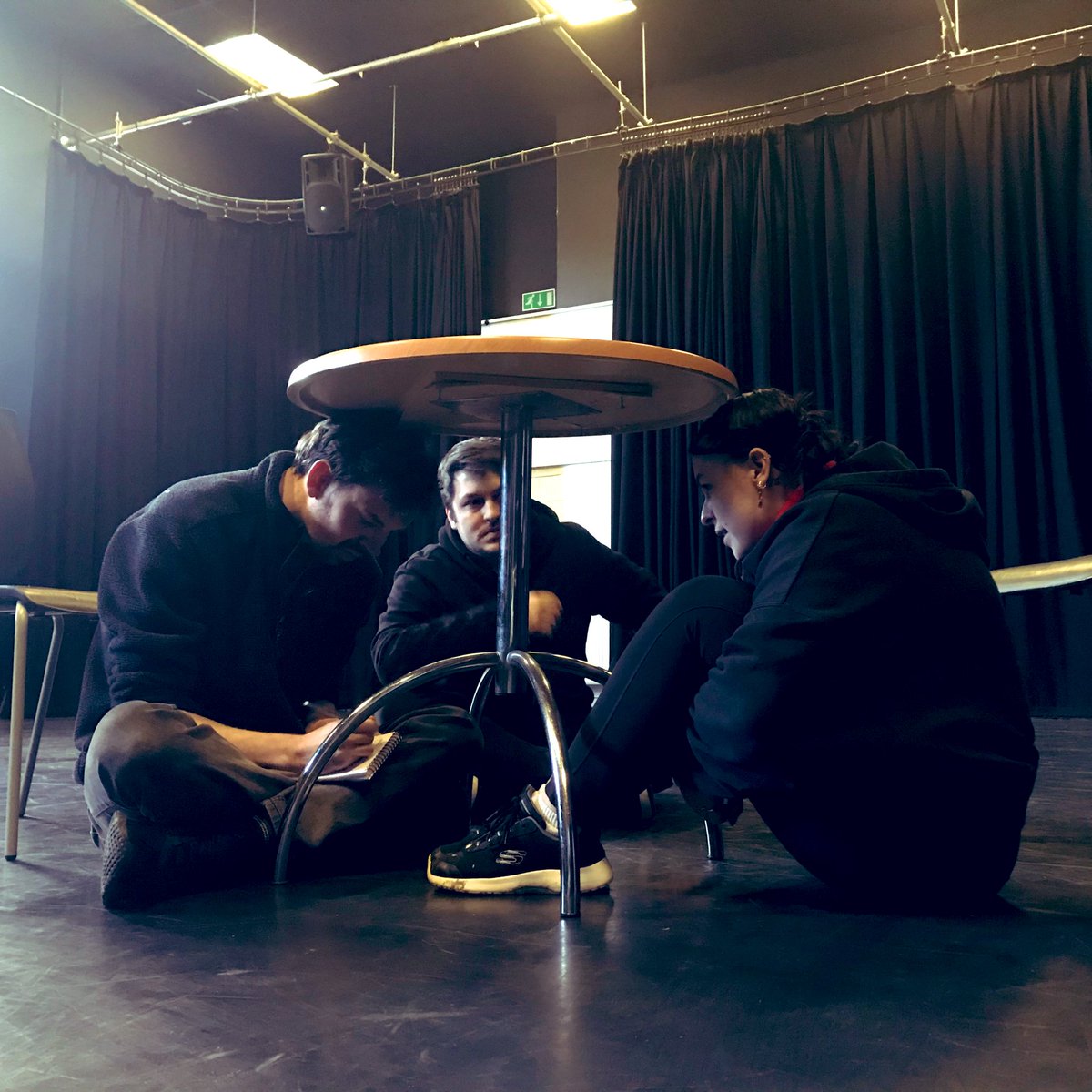 What a beautiful rehearsal day with these three idiots. 
Non stop laughs all day! 
Big love - <a href="/JamesArkinstal7/">James Arkinstall</a> <a href="/JackRonan/">Jack Ronan</a> <a href="/eliciaaxon/">Elicia Axon</a> 🕵️‍♂️ ✨