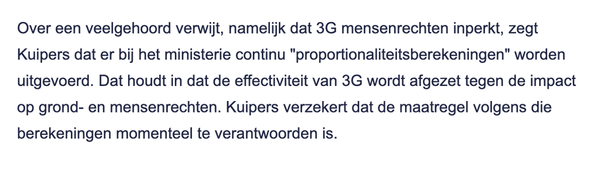 PieterOmtzigt's tweet photo. Ik vroeg minister Kuipers. vorige week meerdere keren: welke toets op grondrechten heeft de regering nu uitgevoerd waaruit bleek dat de maatregelen (zoals QR code) proportioneel zijn. 
Ik kreeg geen antwoord: 
En nu zeg hij: er zijn proportionaliteitsberekeningen!
een draadje (1) https://t.co/lpQLusiEdp