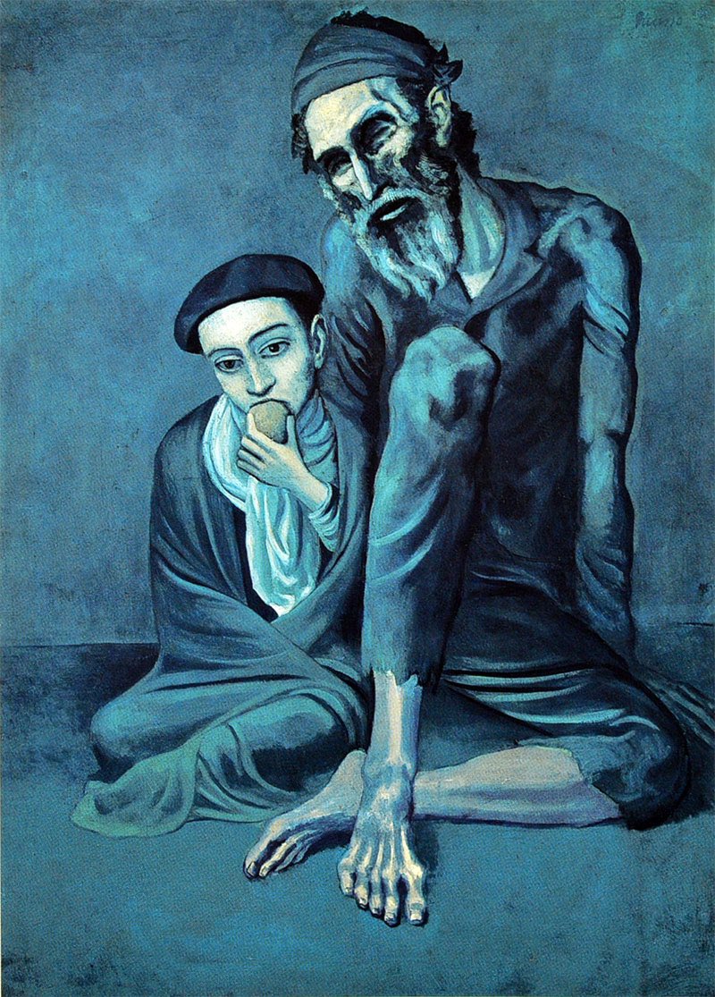 David Lerín Ibarra on X: "Pablo #Picasso “Viejo ciego con niño” (1903). Perteneciente al #periodoazul, ya que este color domina la gama cromática de sus pinturas y que tuvo su origen en