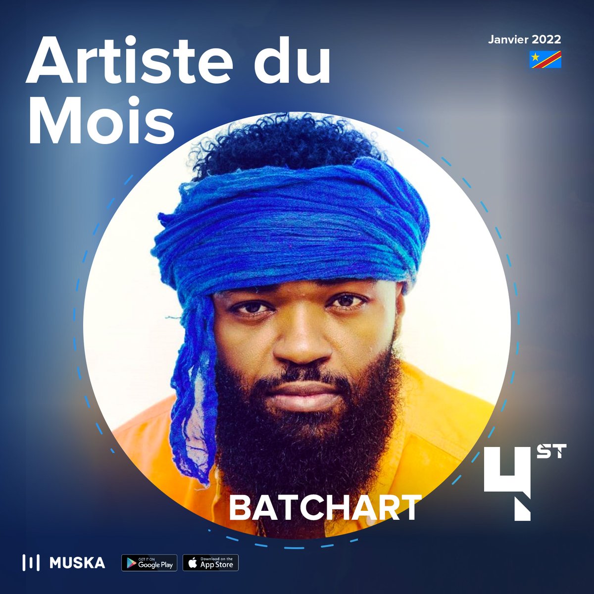 muskaapp's tweet photo. Muska RDC🇨🇩
Découvrez le classement du top 20 Muska Rdc du mois de janvier 22!!!
L'artiste 🇨🇻 , #Batchart occupe la 4e place de ce classement du mois🏅🎧
Téléchargez l'App Muska 👉 https://t.co/y2kj9pKbJx📲
#muska #RDC #classement #muskatop20 #jan22 https://t.co/FIBmoZYJG2