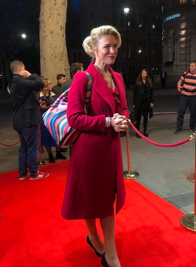 hannah waddingham in red.