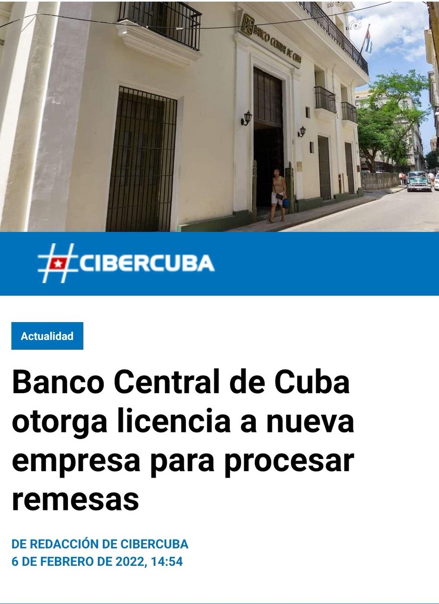 VictorDuenasCU's tweet photo. El régimen cubano otorga una licencia especial a la entidad financiera no bancaria ORBIT S.A. esto ocurre a pocos días de que USA anunciará que estaban buscando alternativas para el envío de remesas a Cuba. De esta entidad no hay registro, solo que fue creada en 2020 https://t.co/IboV9NWVjF