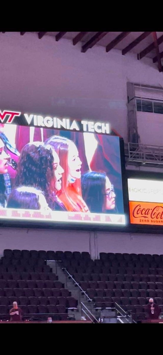 Our own Number 12 Taylor Davis doing big things in hokieburg today!!
Singing National Anthem at Cassell with the Choir!!!!    🇺🇸