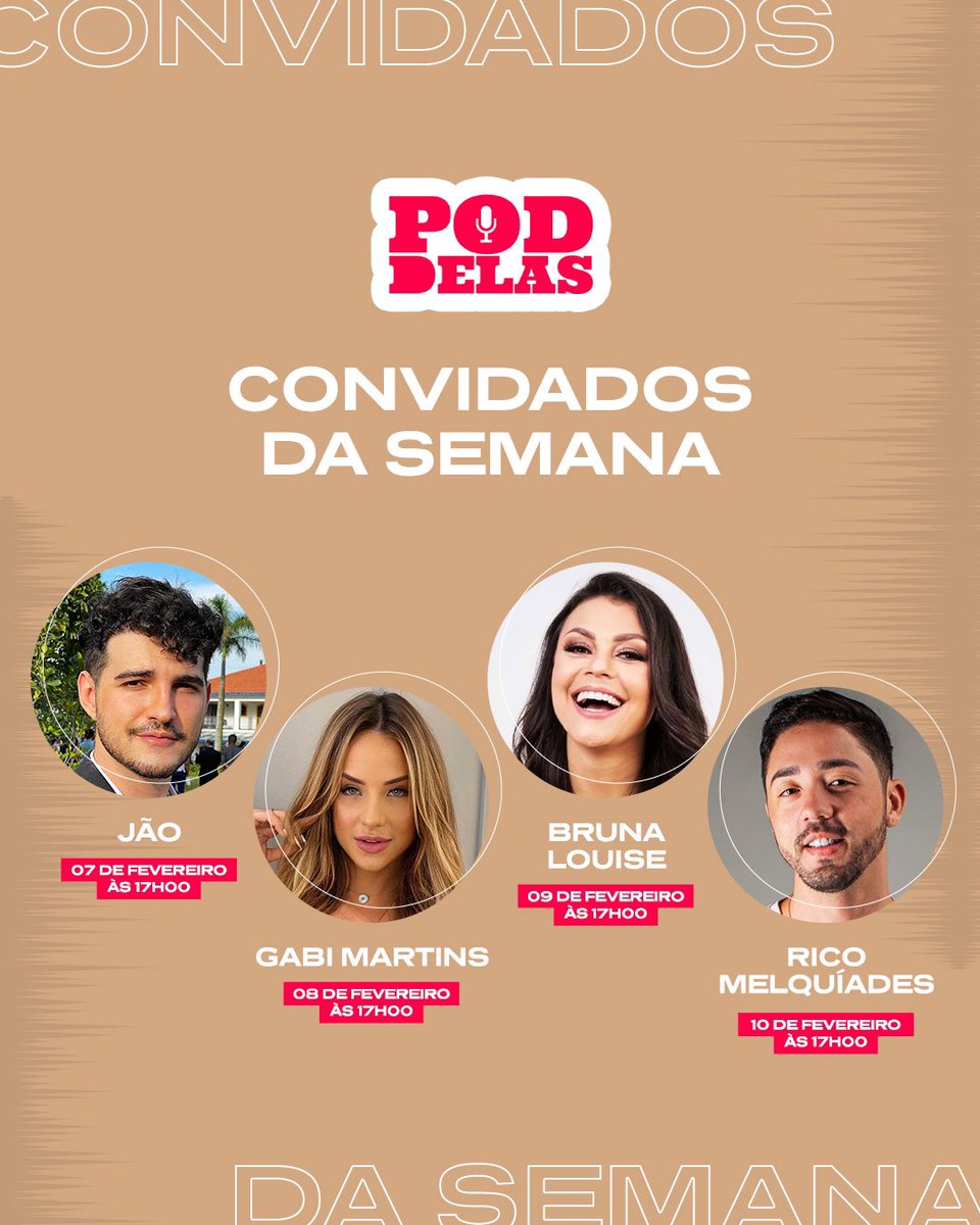 poddelaspodcast's tweet photo. SAIUUUUU! Nossa agenda da semana 😍 https://t.co/1AIL6vN6Fv
