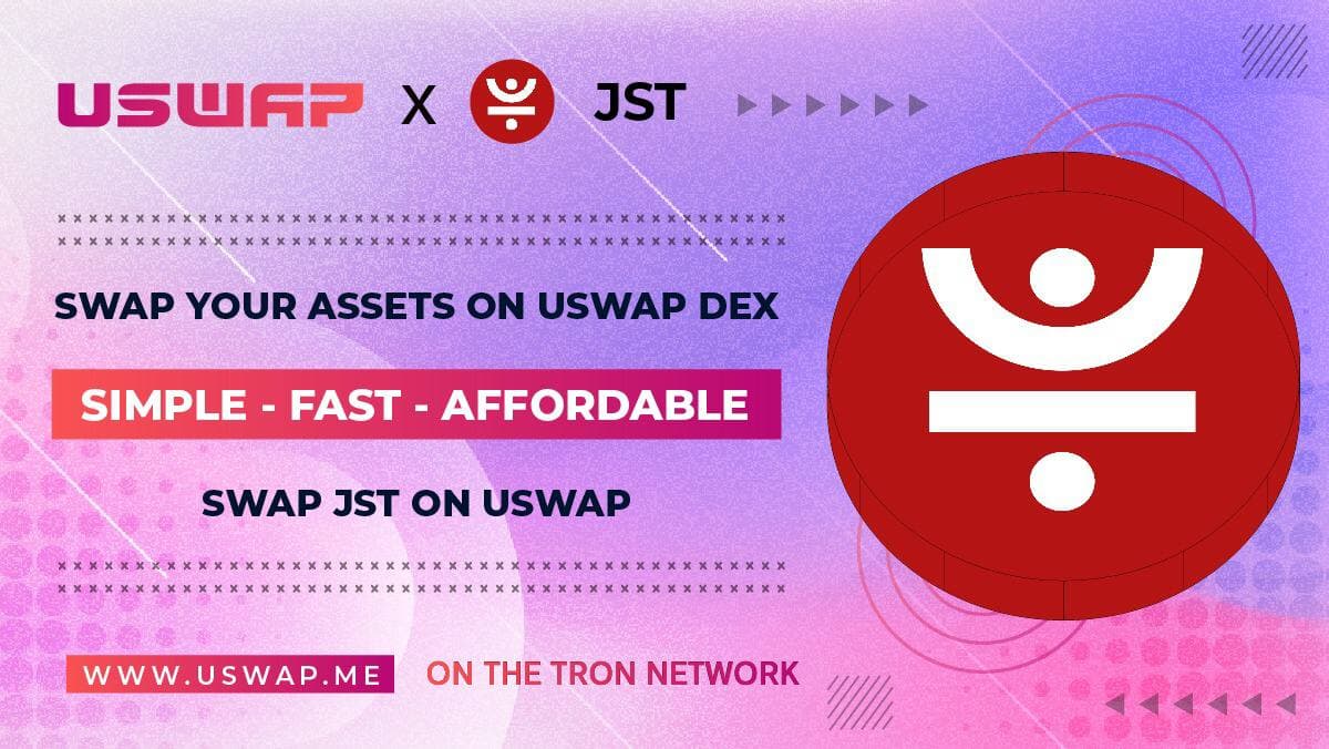 #JST is listed at #Uswap DEX with trading pair #JST / #UME
Provide liquidity with #jst/#ume to earn swap fees and farm #UME token. 

We welcome users to trade, provide liquidity, and farm #UME at uswap.me  ❤️

#defi #tron #uswap #DeFi #trading #crypto