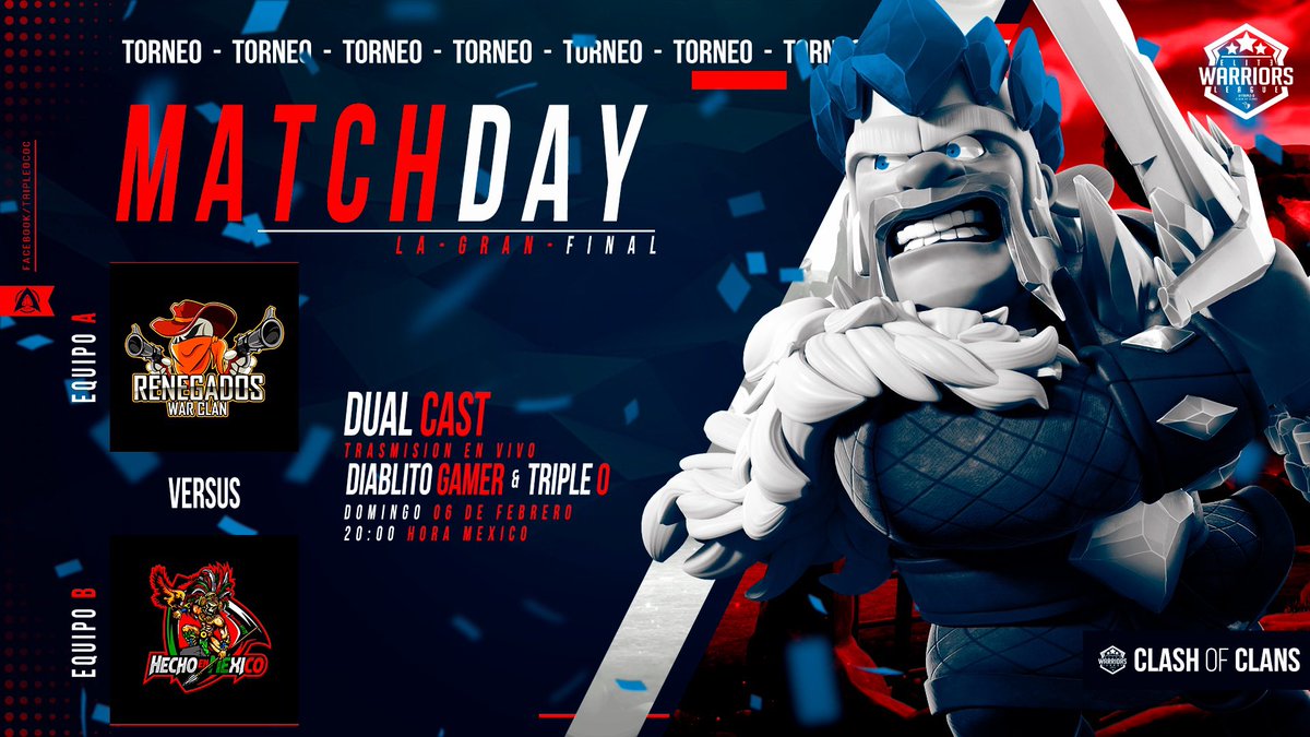 Final de Elite Warriors League!! Hoy 5 de Febrero 8 PM México!!! @RenegadosCocMex @HEMCOC_