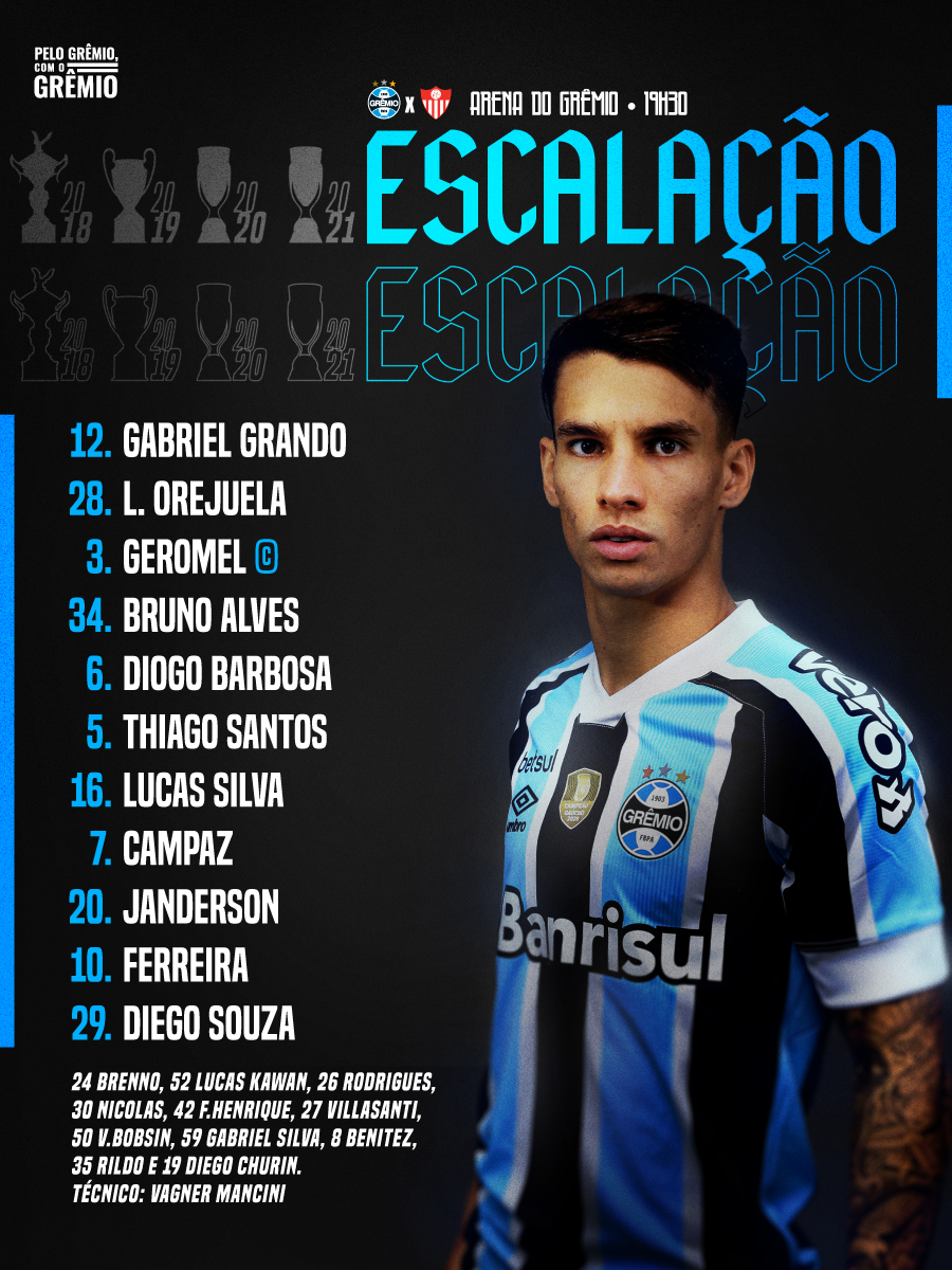 Grêmio FBPA on X: 📋ESCALAÇÃO DO TRICOLOR! 🇪🇪 #GRExCAX #Gauchão2022  #PeloGrêmioComOGrêmio  / X