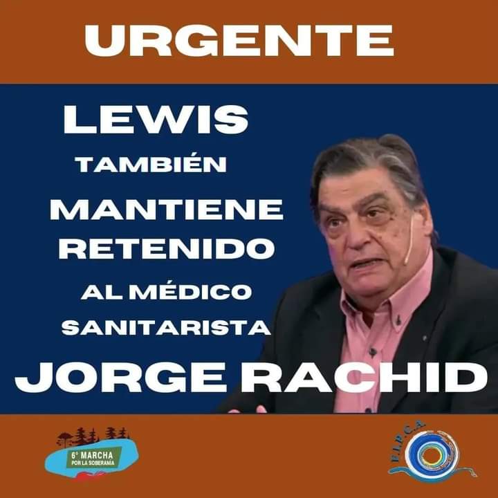 anaturca17's tweet photo. ⚠️URGENTE⚠️
POR FAVOR DIFUNDIR
El compañero @drjorgerachid junto a más de 21 personas iniciaron el pasado miércoles la 6ta Marcha por la Soberanía del Lago Escondido. Desde hace unas horas se encuentran retenidos por la guardia privada del usurpador Lewis.

. https://t.co/6t6ZUDQI4b