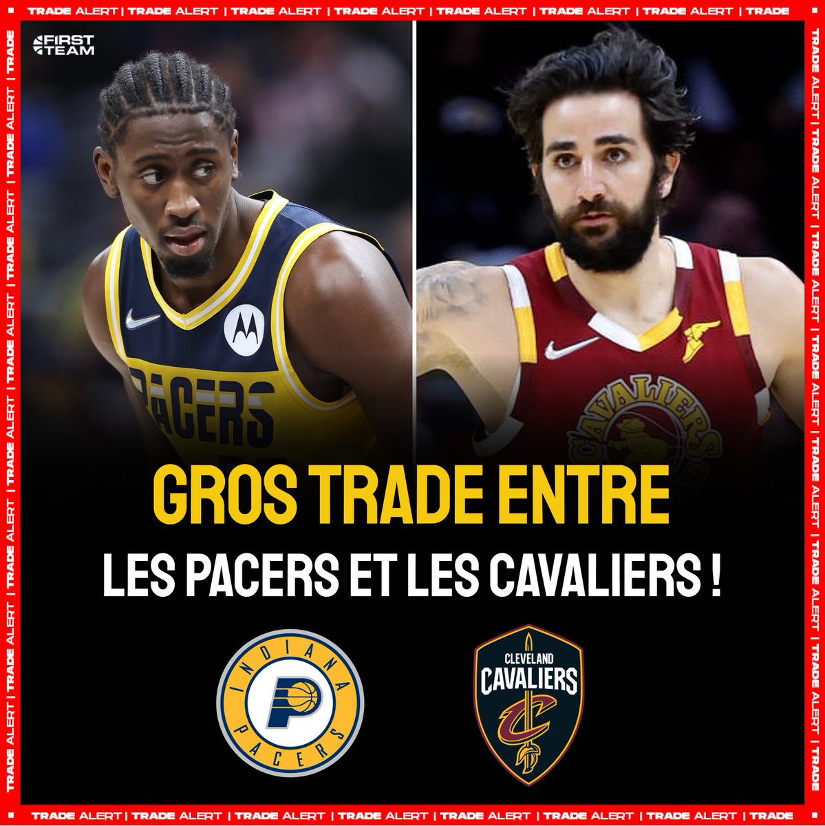FirstTeam101's tweet photo. TRADE ALERT 🚨

🔴 CLEVELAND REÇOIT : 

Caris LeVert

🟡 INDIANA REÇOIT :

Ricky Rubio
1x 1er Tour De Draft 2022
2x 2nd TDD https://t.co/IynCjxj4nE