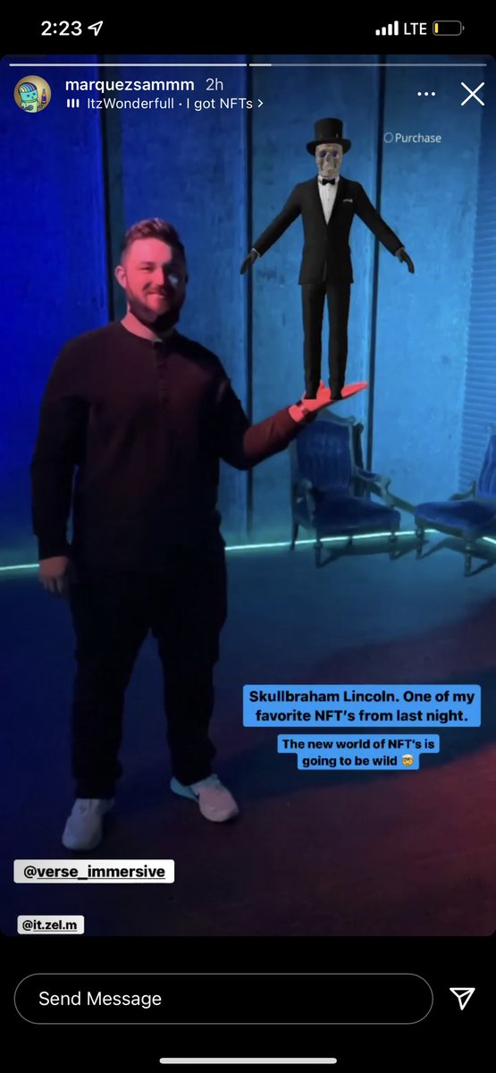 BTCSkullz's tweet photo. Live footage of @BTCSkullz from SF’s Verse: Immersive NFT exhibit getting AMAZING feedback, THANK YOU TO THE FANS 🙏

#NFT #NFTCommunity #NFTdrop #AugmentedReality https://t.co/Csyn9QkQQS