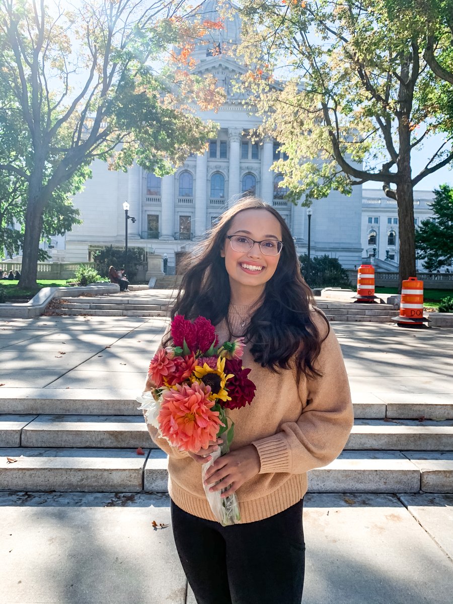 psa_badgers's tweet photo. Meet one of our Executive Associates, Andrea Corro! Andrea is from Janesville, WI, and studies Political Science and History at UW. Her fave class was Elections &amp; Voting Behavior with Prof. Barry Burden. To learn more about Andrea, check out her LinkedIn: https://t.co/uzUgnZ62BE https://t.co/W3VeqjOlDr