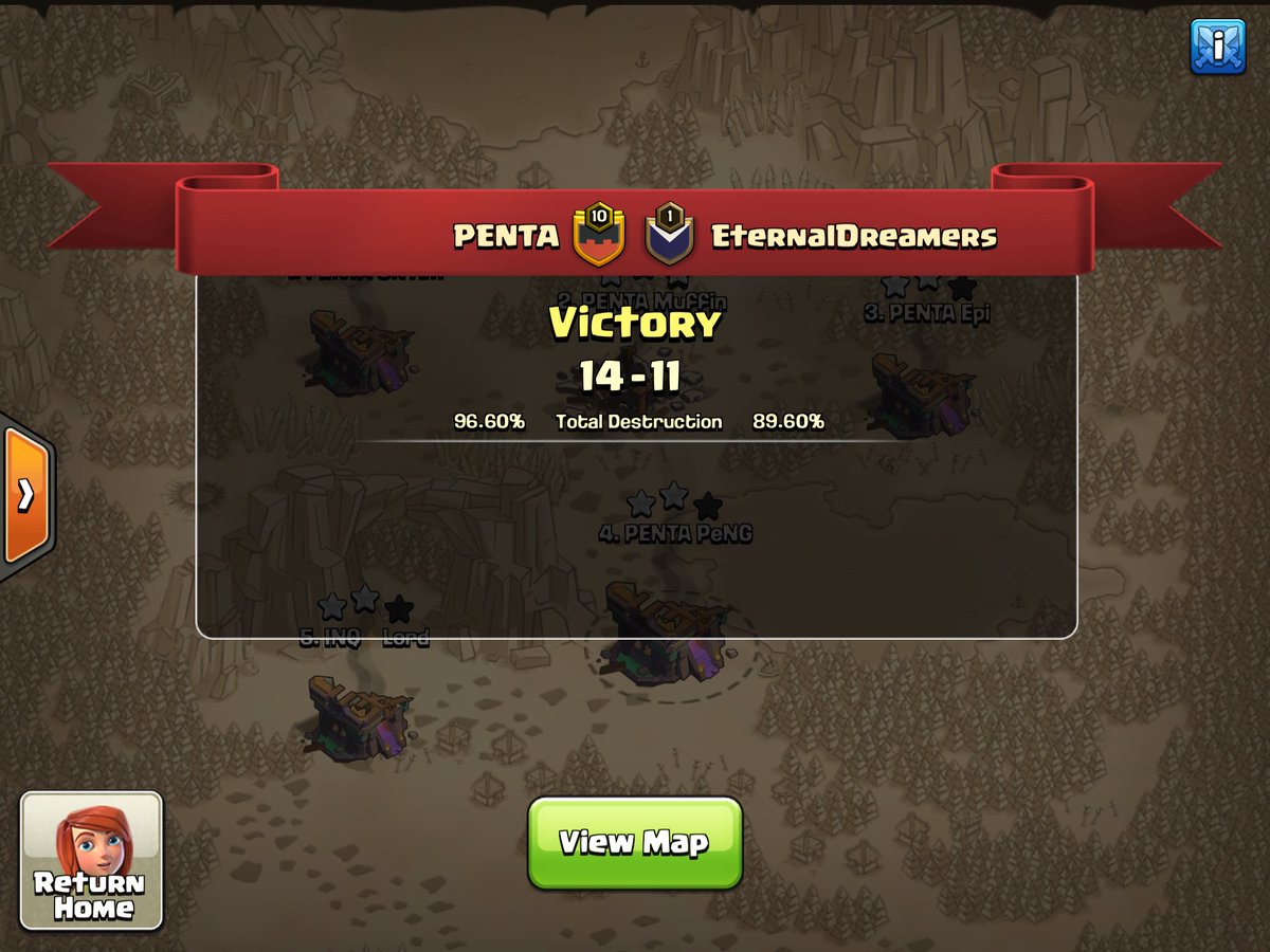 PeNG_CoC's tweet photo. First march in the Mulan Cup Tournament vs @EternalDream3rs! 🔥❤️ 
Good performance by the team in this 2022! 
#ThisIsPENTA https://t.co/ej9tlV0aJ7