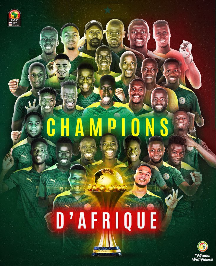 Je ne me souviens par avoir été aussi émotif dans ma vie. Je vous remercie le lion de la teranga. #AFCONFINAL