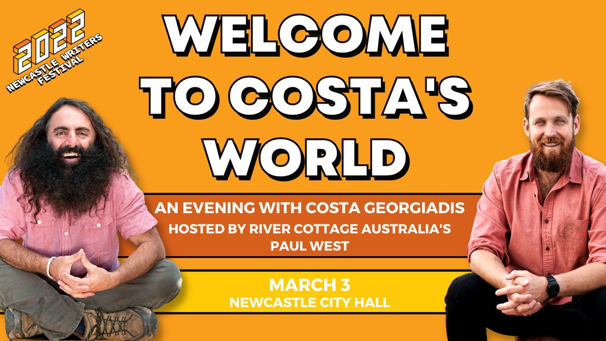 newcastlewritersfest (@newwritersfest) on Twitter photo Celebrate our 2022 program launch at a special event with Australia's favourite gardener <a href="/CostasGarden/">Costa Georgiadis</a>. Hosted by <a href="/RiverCottageAus/">River Cottage Aus</a>'s <a href="/PaulWestatRCA/">Paul West</a>
NWF director Rosemarie Milsom will also announce the lineup for our April festival
🎟 Get your tickets at bit.ly/nch-costasworld Celebrate our 2022 program launch at a special event with Australia's favourite gardener <a href="/CostasGarden/">Costa Georgiadis</a>. Hosted by <a href="/RiverCottageAus/">River Cottage Aus</a>'s <a href="/PaulWestatRCA/">Paul West</a>
NWF director Rosemarie Milsom will also announce the lineup for our April festival
🎟 Get your tickets at bit.ly/nch-costasworld