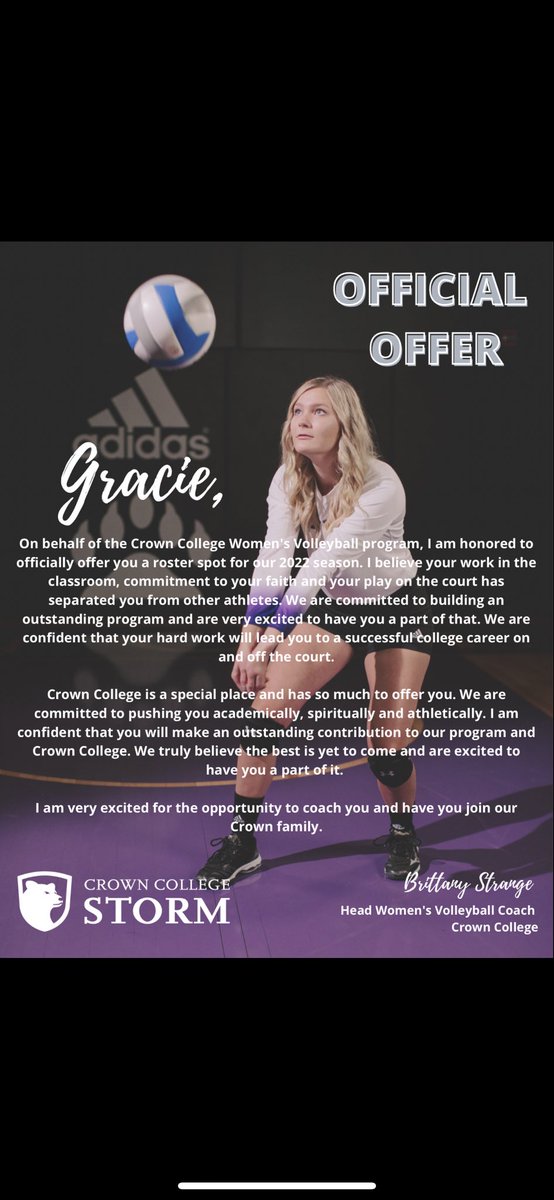 Gracie VanBebber (@gracievanbebbe1) on Twitter photo I’m blessed to receive an offer from Crown College! <a href="/CrownCollege/">Crown College</a> thank you for this opportunity. I’m blessed to receive an offer from Crown College! <a href="/CrownCollege/">Crown College</a> thank you for this opportunity.