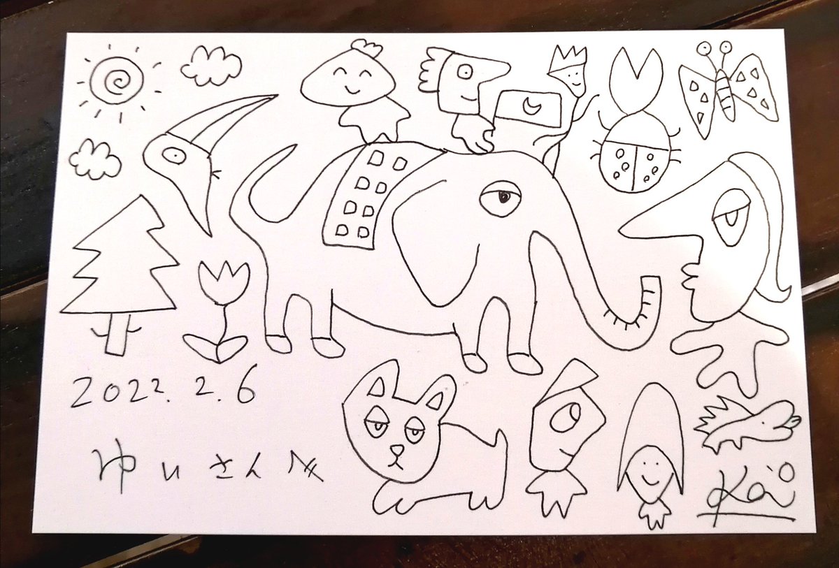 昨日サイン会で描いたポストカードです。素敵な時間を過ごせました。ありがとうございました。 